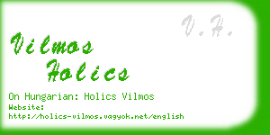 vilmos holics business card